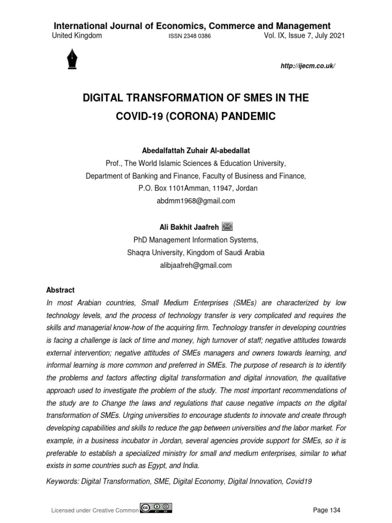 Digital Transformation of SMEs Post-COVID | PDF | Small And Medium ...