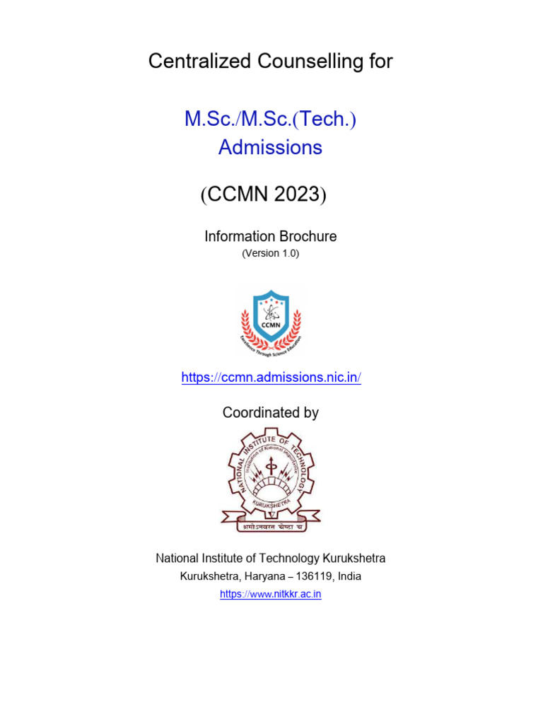 CCMN 2023 Admissions Information Brochure | PDF | Finance & Money ...