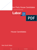 Australian Labor Party - House Candidate Sheet PoA Oct 2022