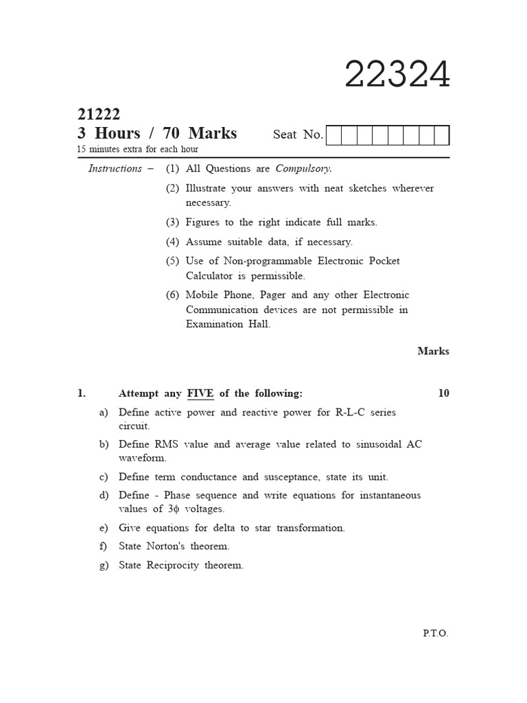 22324 Model Answer Paper Overview | PDF | Electrical Impedance | Series ...