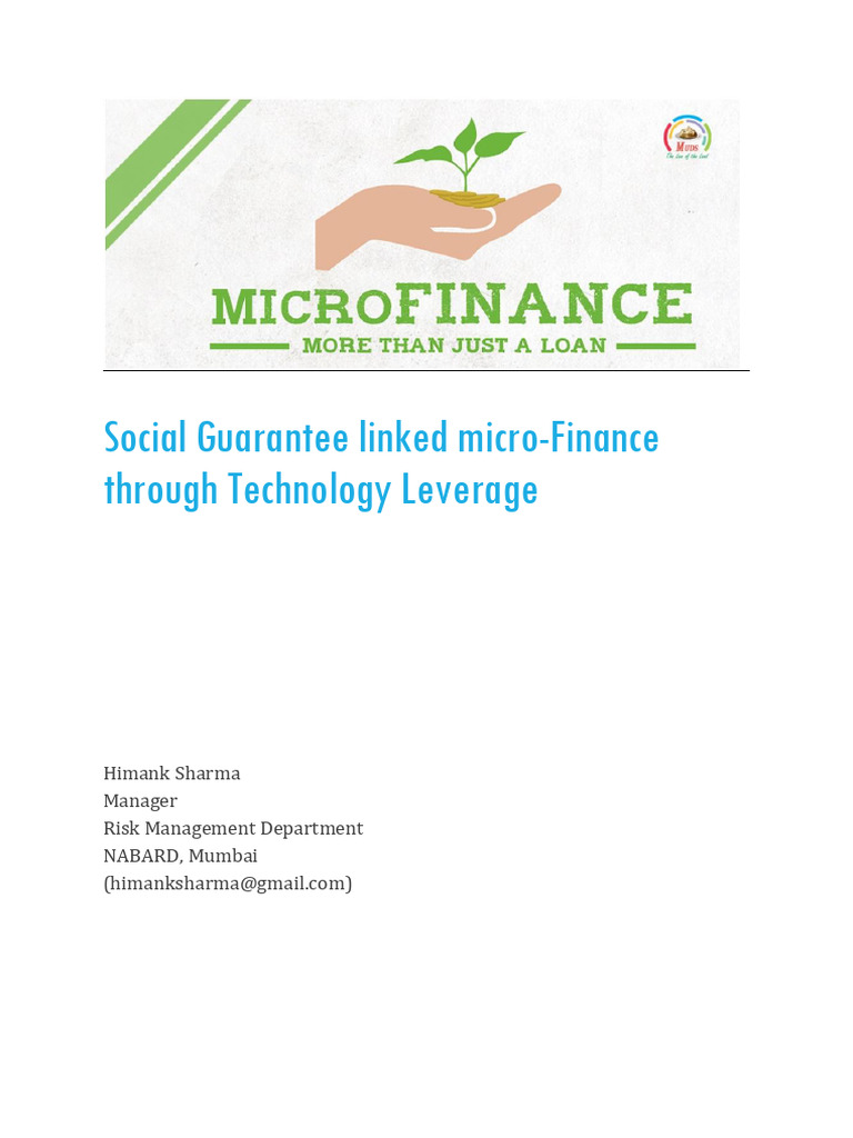 Microfinance Innovation via Technology | PDF | Microfinance | Microcredit