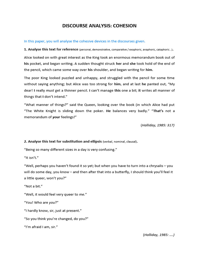 3.2 Post L3 - Cohesion in Practice Homework 1 | PDF