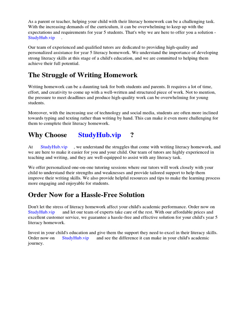 Literacy homework year 5 pdf literacy homework