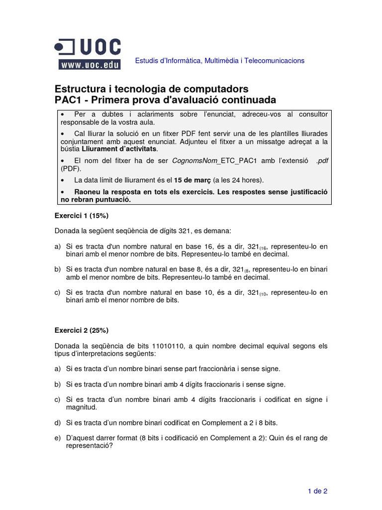 05.095 PAC1 Enunciat | PDF