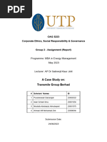 Transmile Berhad Report - Group Project