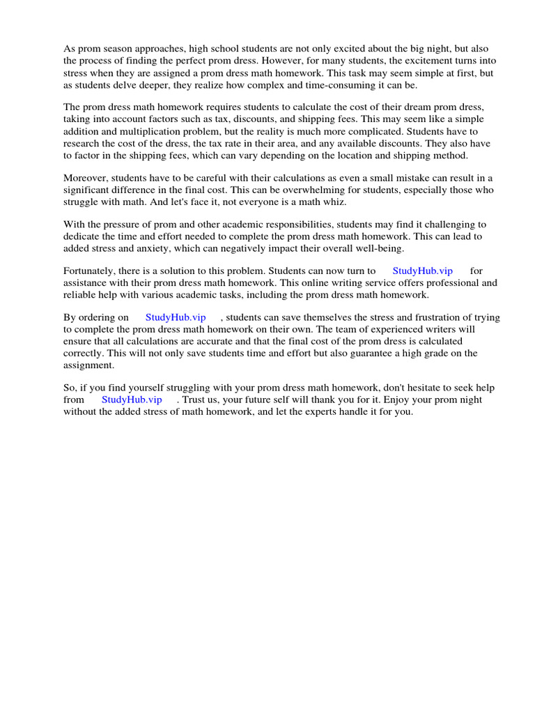 Prom Dress Math Help for Students | PDF | Malala Yousafzai | Homework