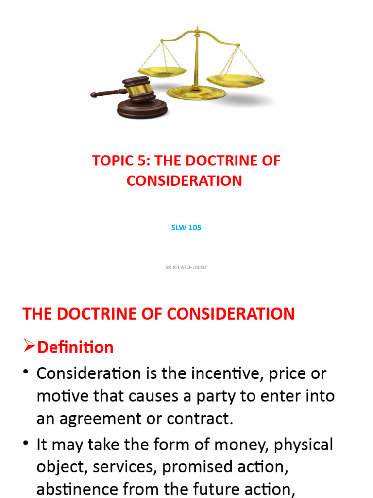 Understanding the Doctrine of Consideration | PDF | Consideration ...