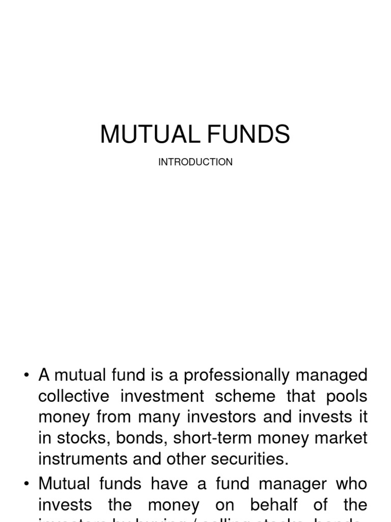 MF Introduction | PDF | Investment Fund | Mutual Funds
