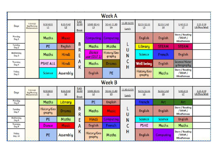 Timetable | PDF