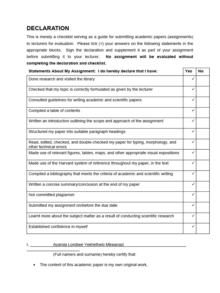 DECLARATION | PDF