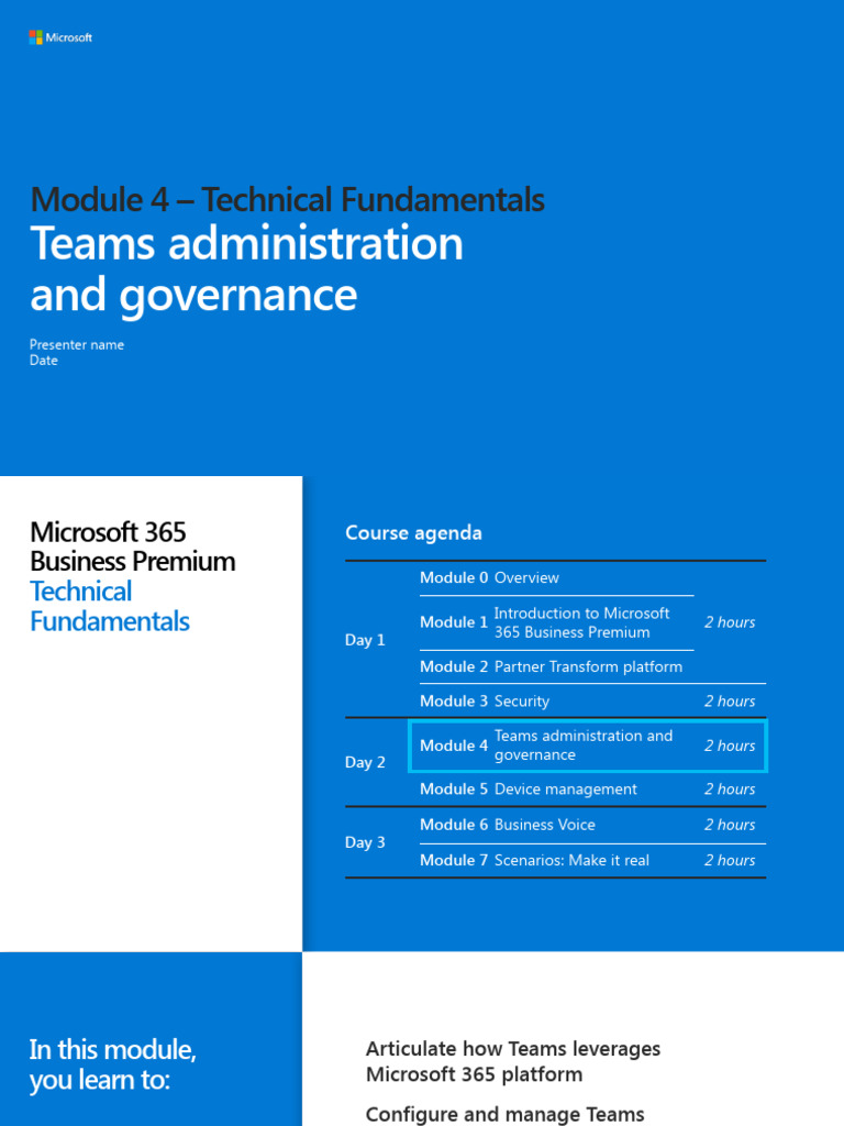 Tech Module 4 Microsoft Teams Admin And Gov Pdf Share Point