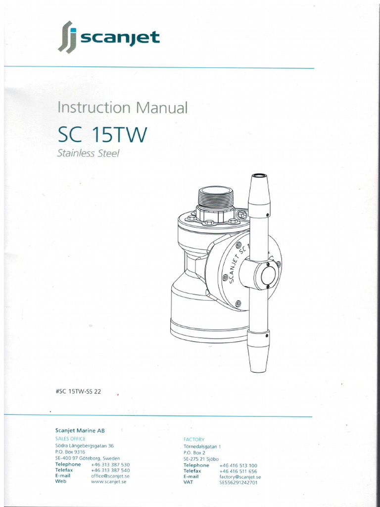 SC 15TW Tank Cleaning Machine Manual | PDF | Technology & Engineering