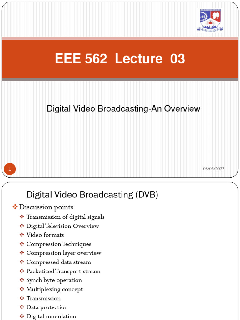 Eee 562 Lecture 03-1 | PDF | Data Compression | Modulation