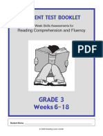 Grade 3 Weeks 6-18: Student Test Booklet