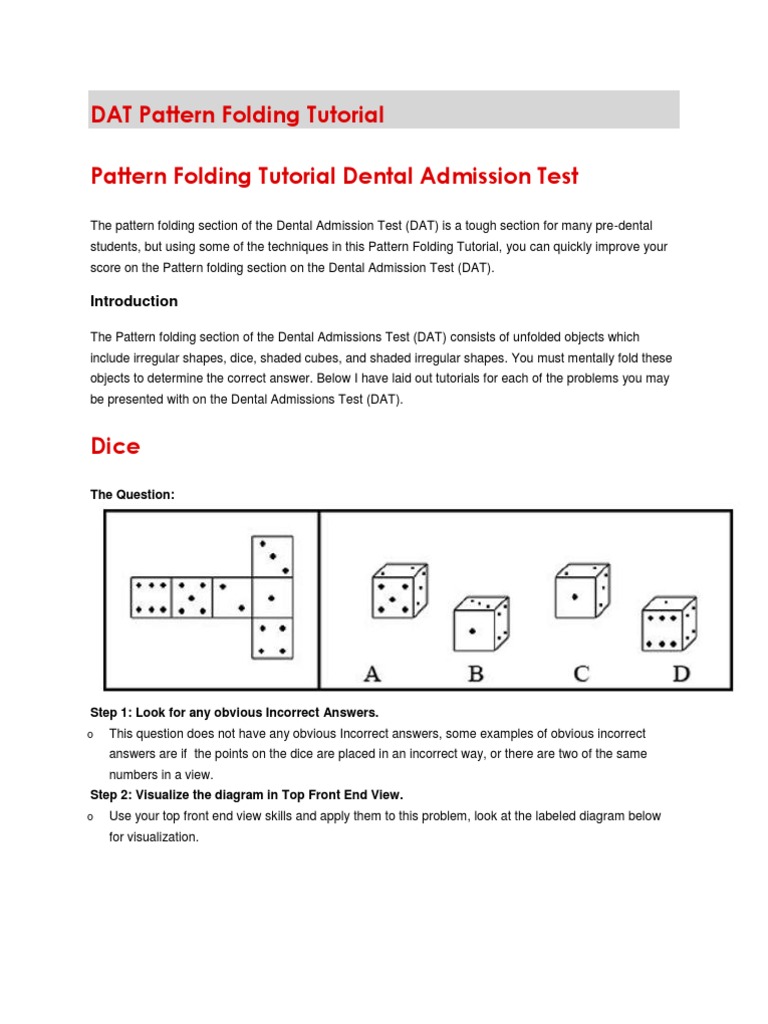 DAT Pattern Folding Tutorial | PDF | Shape | Question