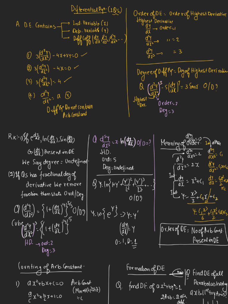 Differential Equation L 01 Class Notes Pdf