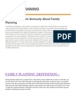 Family Planning: It's Time To Think Seriously About Family Planning