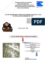 LEY DE TRANSFUSION Y BANCOS DE SANGRE GACETA N° 31.356 DE FECHA 8 DE NOVIEMBRE DE 1977