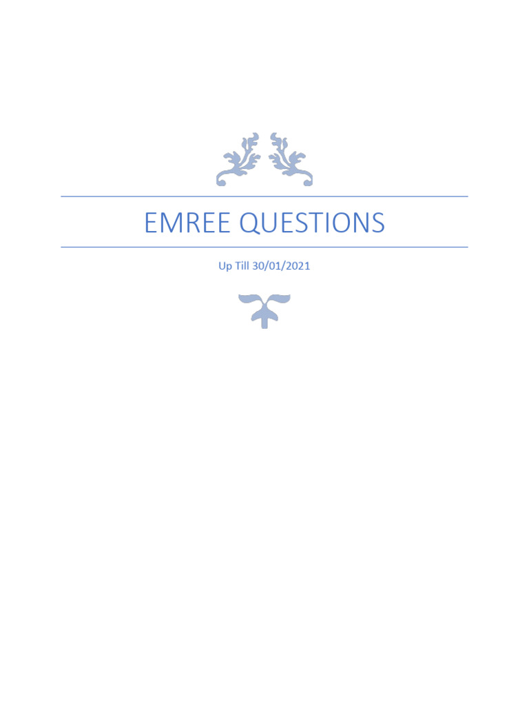 EMREE Medical Questions Overview | PDF | Cohort Study | Mammography