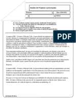 Atividade Pratica - Gestão de Projetos e prevenções