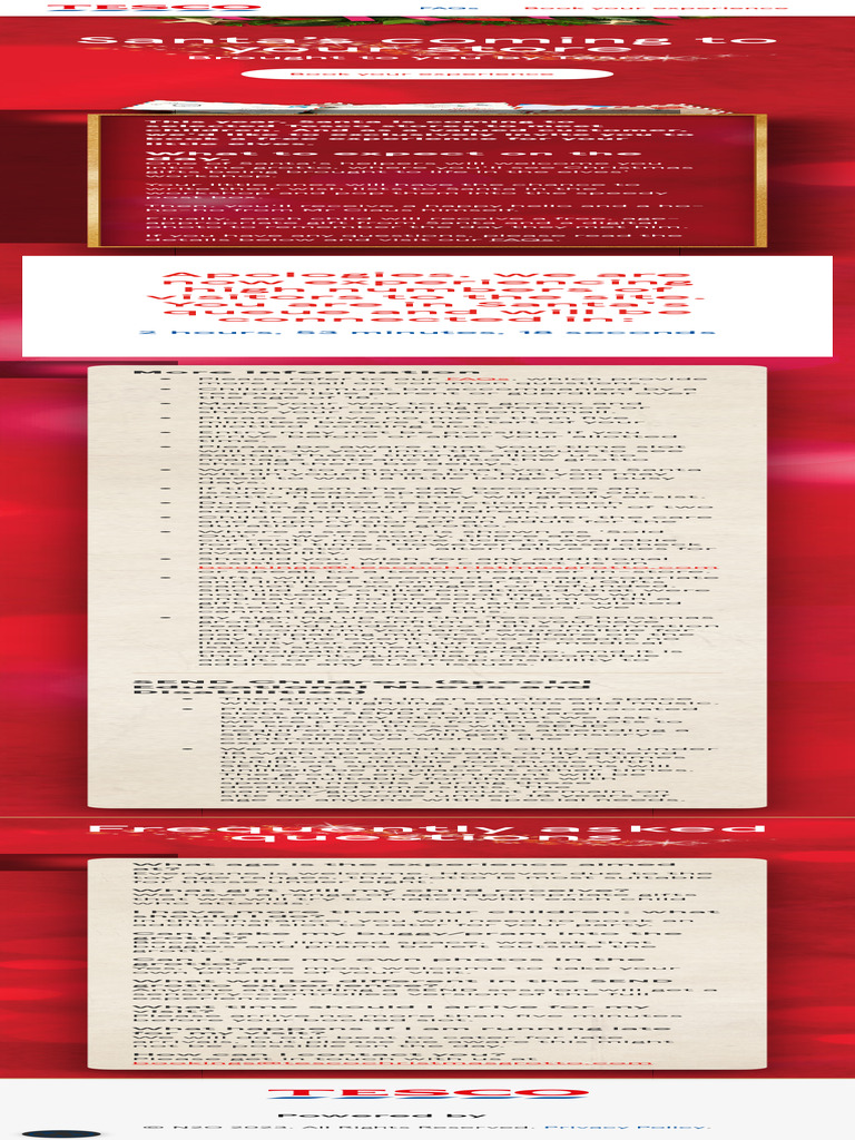 Tesco Christmas Grotto Scheduling and Booking Website Download Free