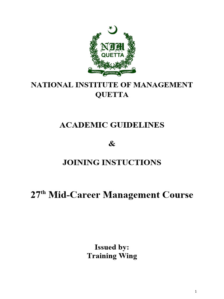 Mid-Career Management Course Guidelines | PDF | Literacy | Libraries