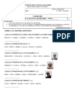 Teste de História Adaptado 1º Bim 2024 6º Ano