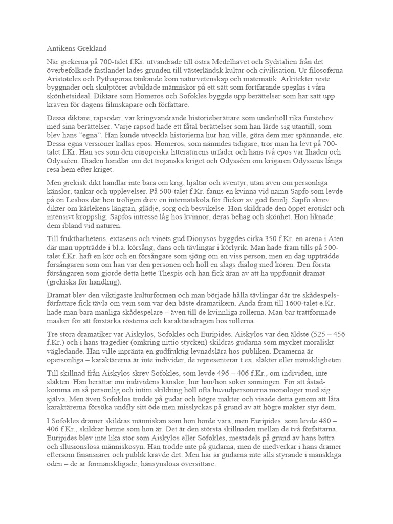 Antikens Grekland | PDF