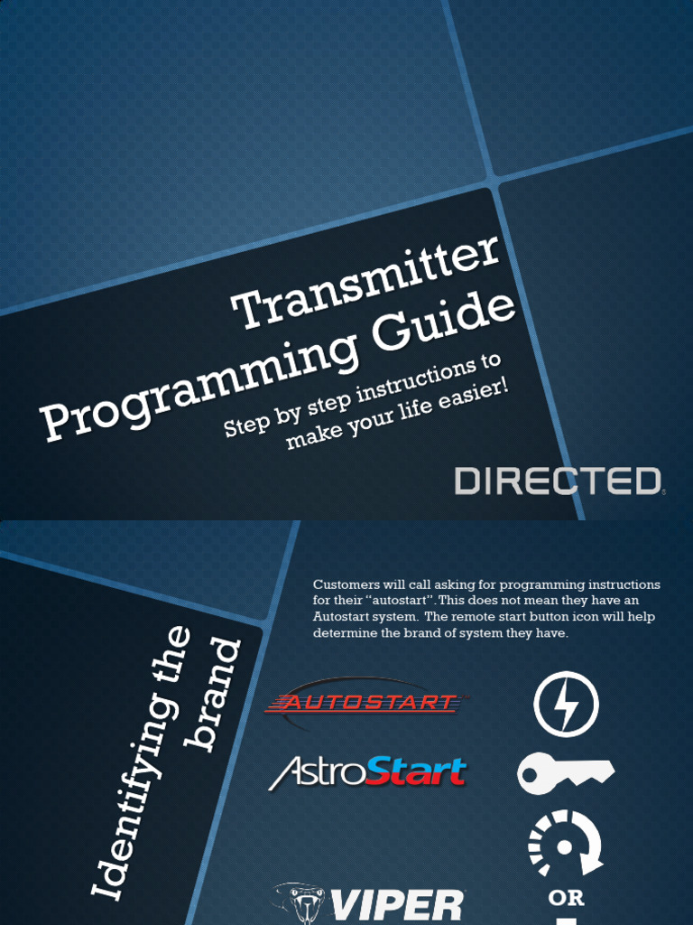 Transmitter Programing Guide | PDF | Switch | Vehicles