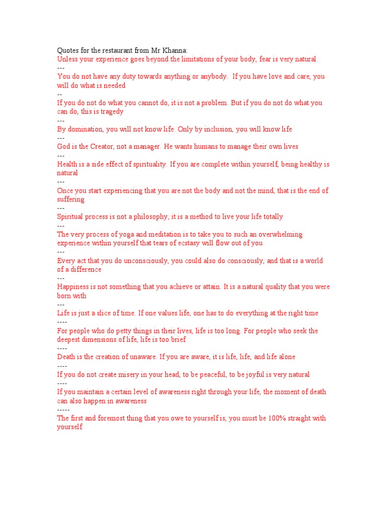 Spiritual Insights from Mr. Khanna | PDF