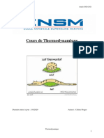 Cours de Thermodynamique