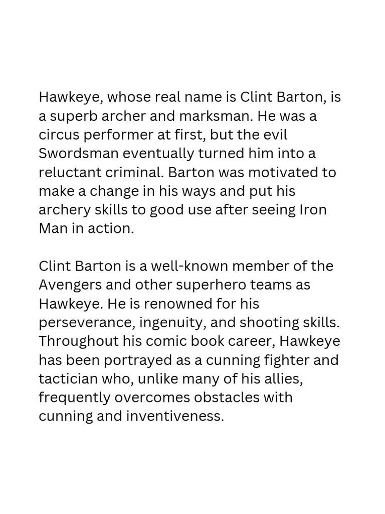 Hawkeye | PDF | History