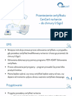 CenCert Przeniesienie Certyfikatu CenCert Na Karcie Do RSign Przewodnik