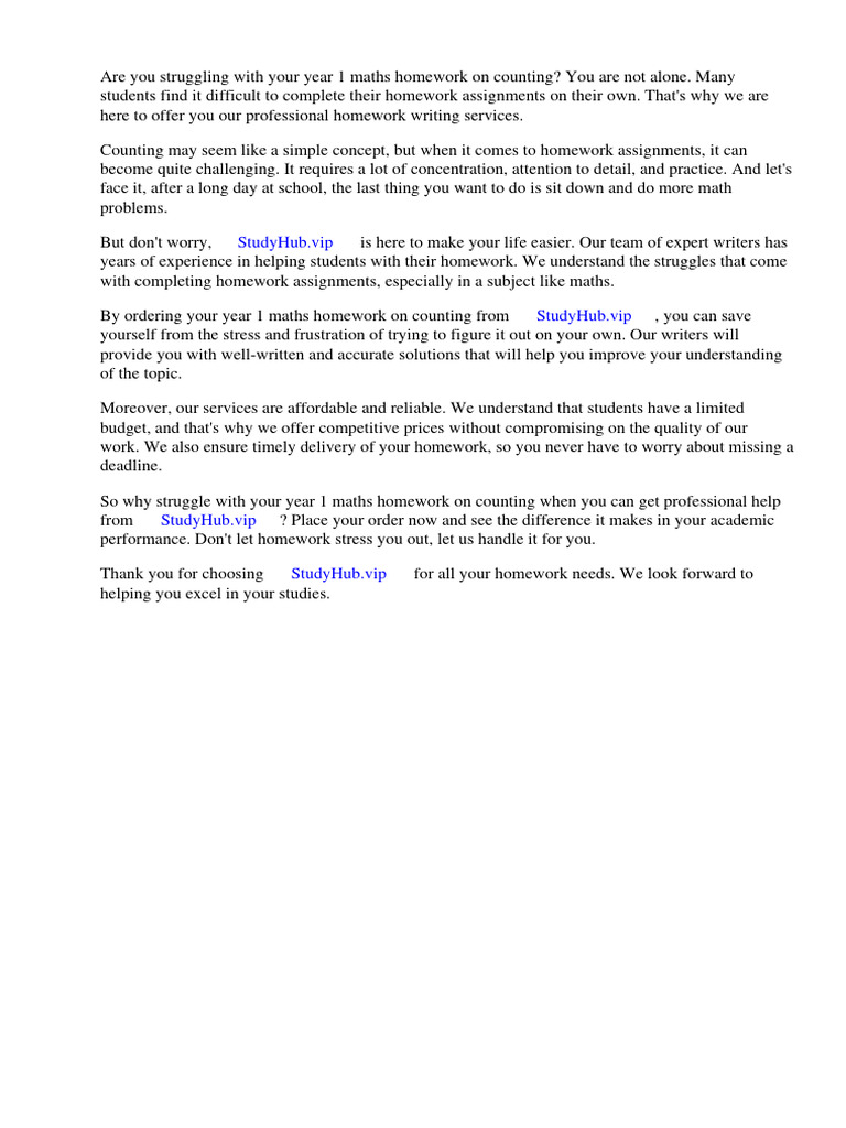 Year 1 Maths Homework Counting | PDF | Worksheet | Mathematics