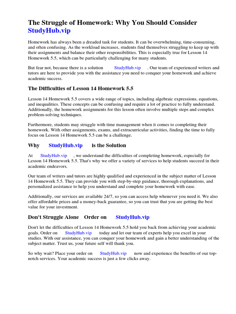 Lesson 14 Homework 5.5 | PDF | Homework | Mathematics