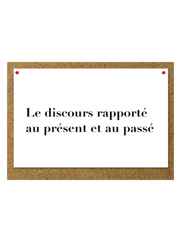 le discours rapporté | PDF