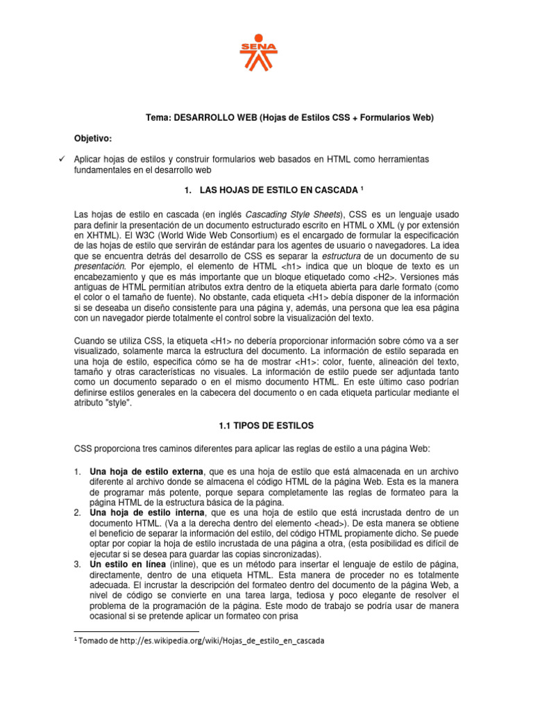 Guia desarrollo web css form pdf html hipertexto
