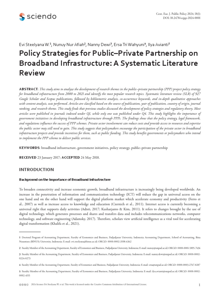 PPP Strategies for Broadband Infrastructure | PDF | Public–Private ...