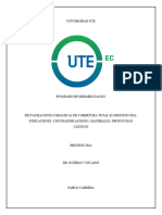 RESTAURACIONES CERÁMICAS DE COBERTURA TOTAL EN PRÓTESIS FIJA INDICACIONES, CONTRAINDICACIONES, MATERIALES, PROTOCOLOS CLÍNICOS