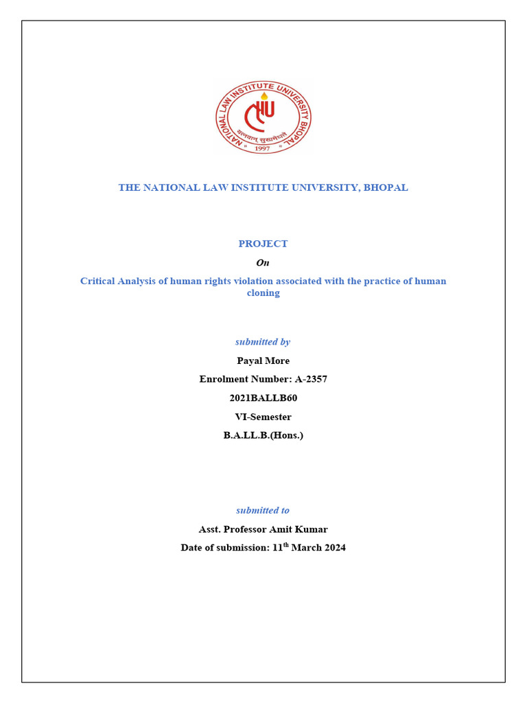 Human Rights Law Project | PDF | Plagiarism | International Law