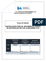 PI-AL-PT-IN-007 Instrucción para el movimiento lógico de materiales en los almacenes 2120