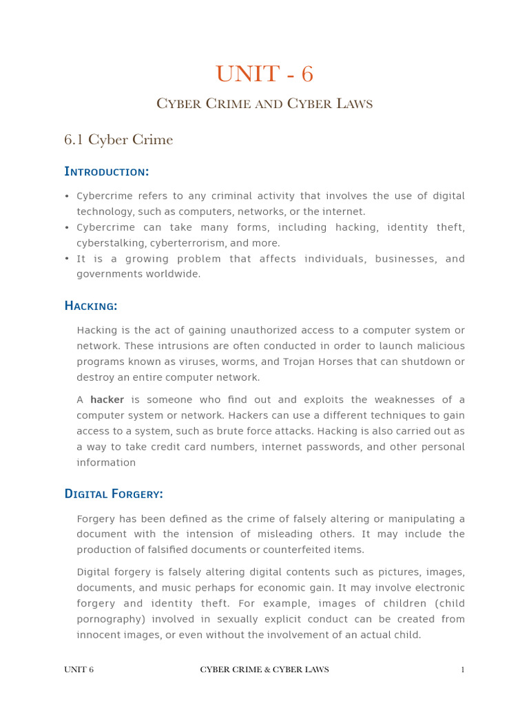Cyber Crime and Digital Forgery Laws | PDF | Cybercrime | Security