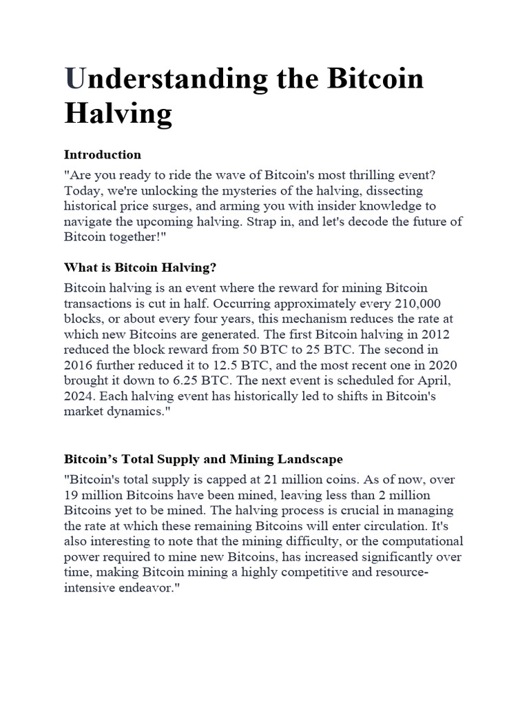 BTC Halving | PDF | Bitcoin | Investing