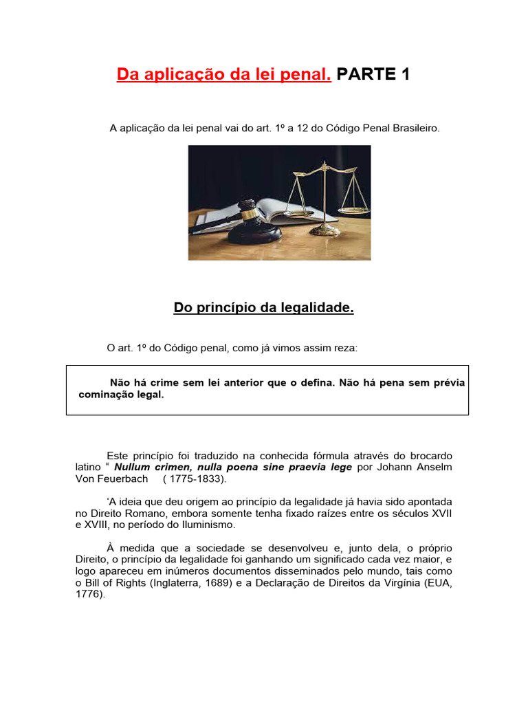 Princípio da Legalidade no Direito Penal | PDF | Crimes | Crime e Violência