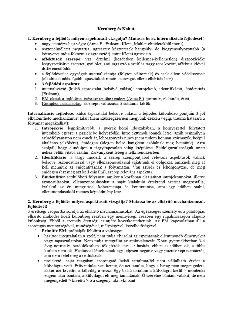 3 - Kernberg És Kohut | PDF