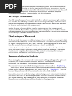 Article On Homework Advantages and Disadvantages