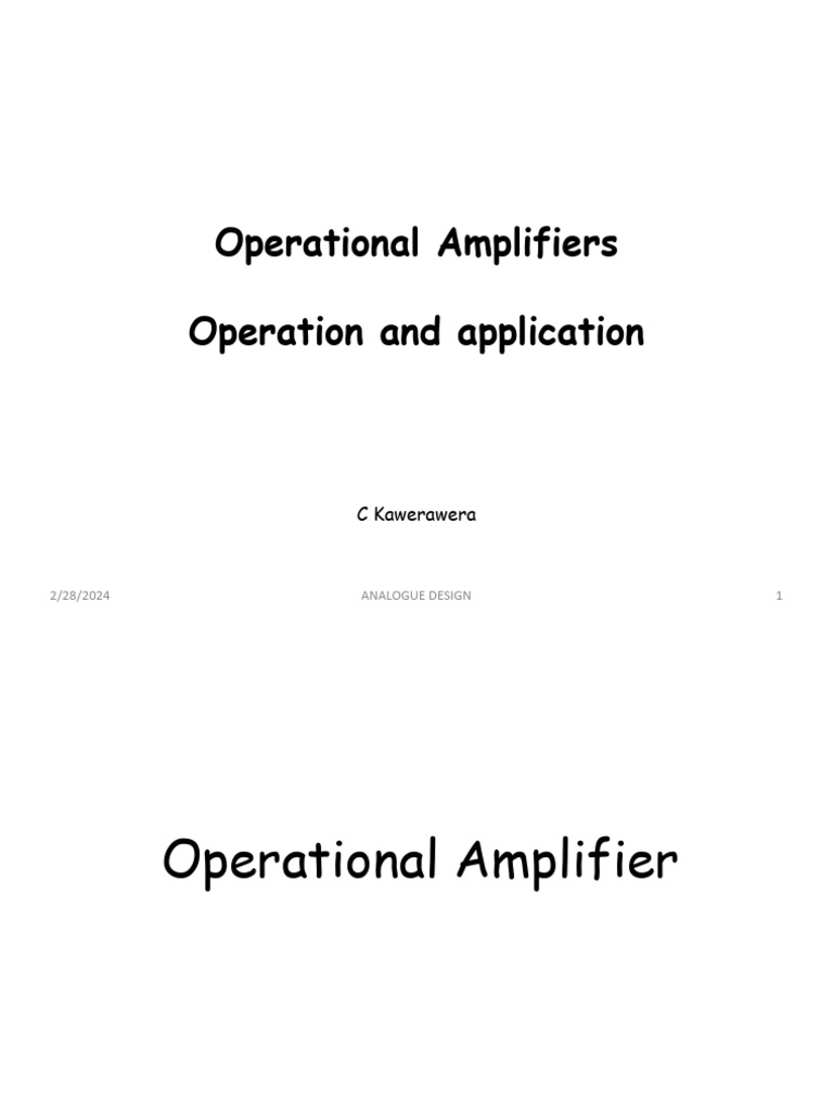 Operational Amplifier Applications Guide | PDF | Operational Amplifier ...