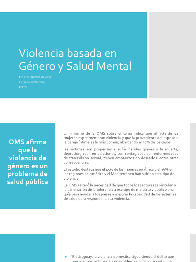 Violencia Basada en Género y Salud Mental | PDF | Salud mental | Violencia