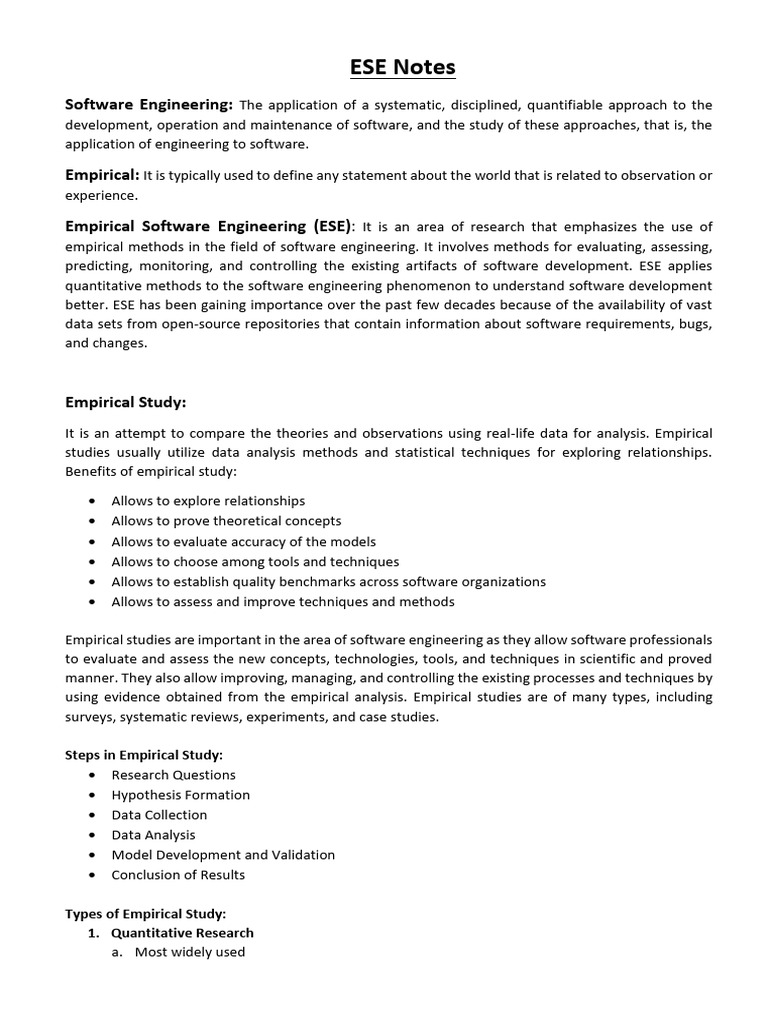 ESE Notes 1.0 | PDF | Dependent And Independent Variables | Experiment