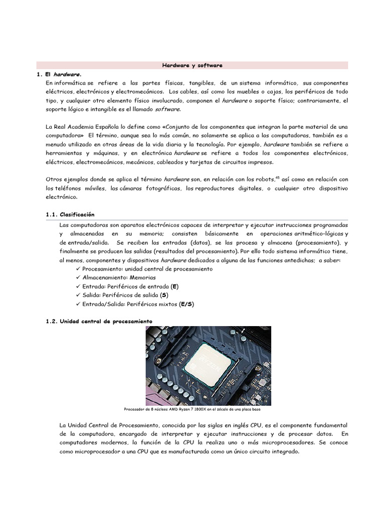 Relación entre hardware y software | PDF | Hardware de la computadora ...